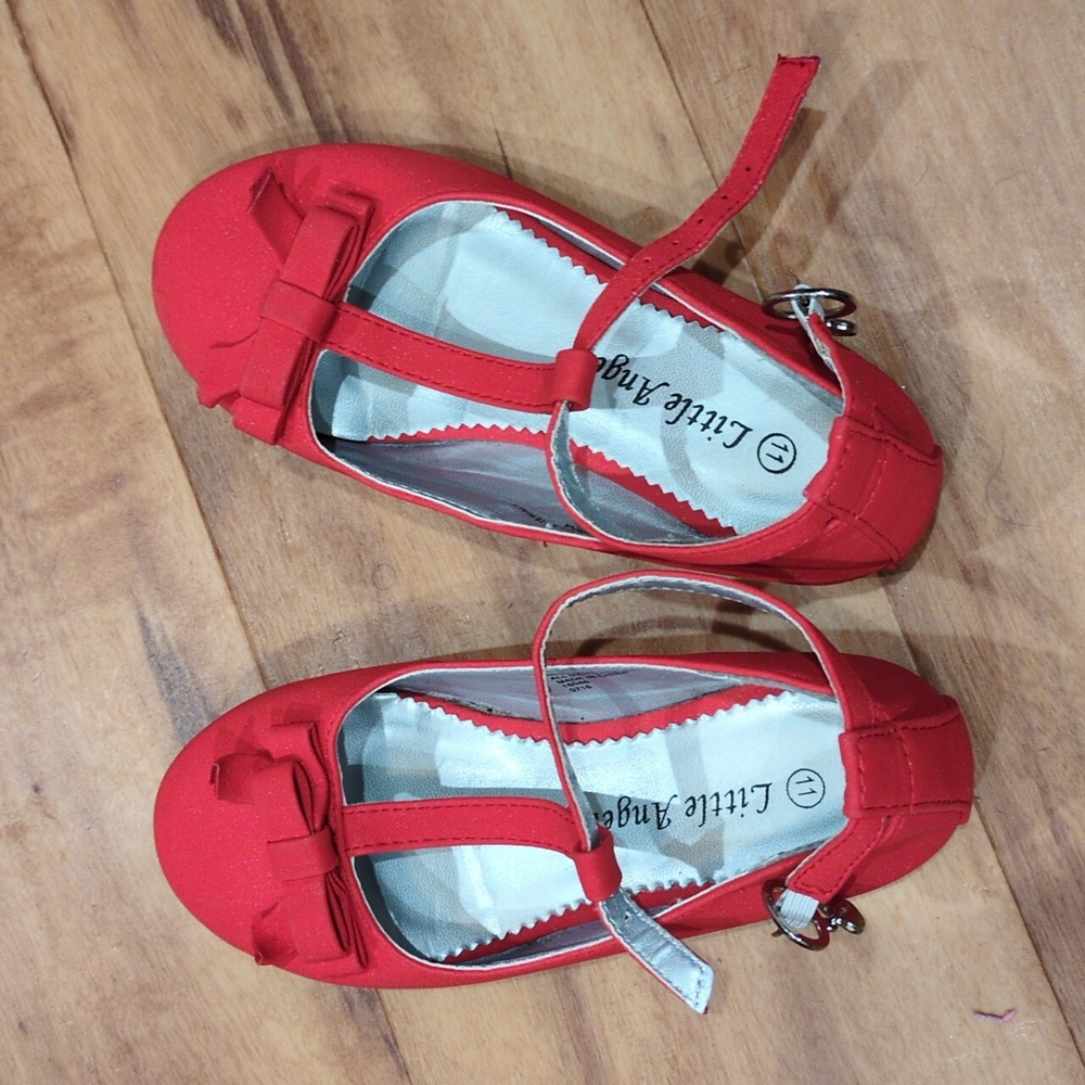 Two Pair Little Angel Red Bow T-strap Dress Shoes And SIP Crayon Boots Size 11 - Picture 9 of 14